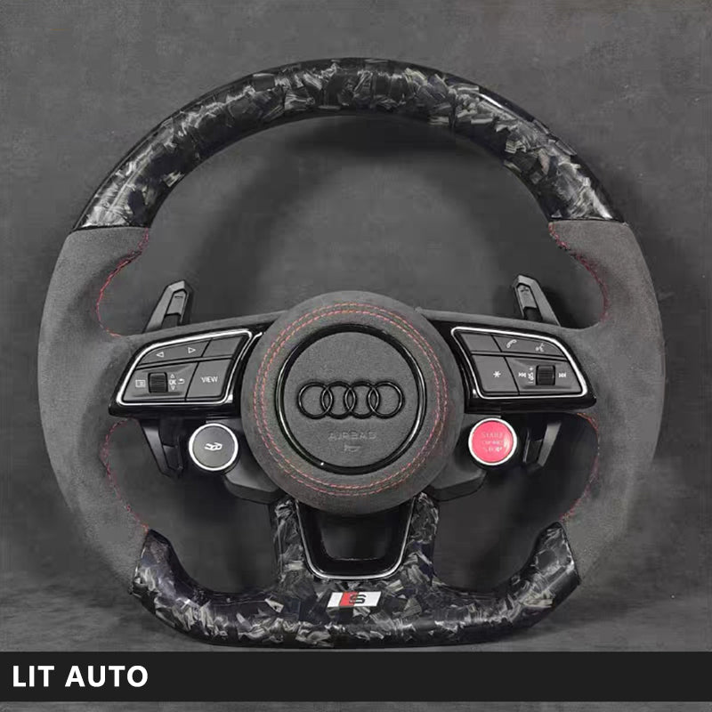 Audi Carbon Fiber Steering Wheel Sports Modification