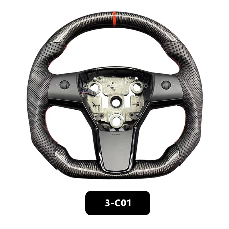 Carbon Fiber Steering Wheel For Tesla Sports Modification Kits