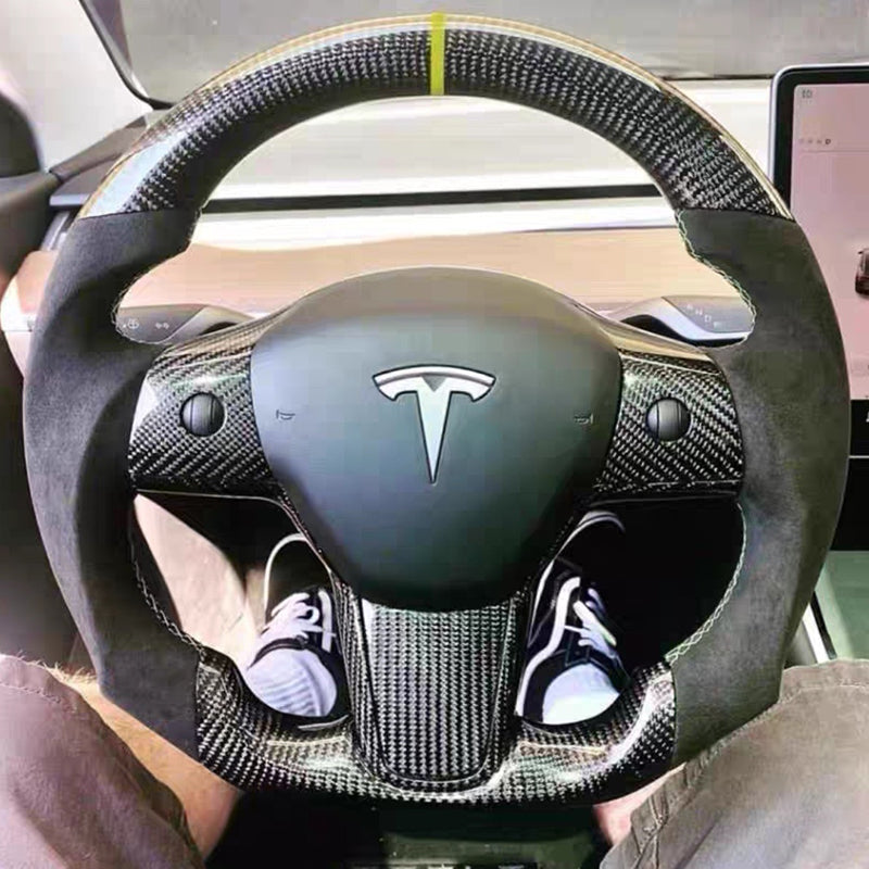 Carbon Fiber Steering Wheel For Tesla Sports Modification Kits