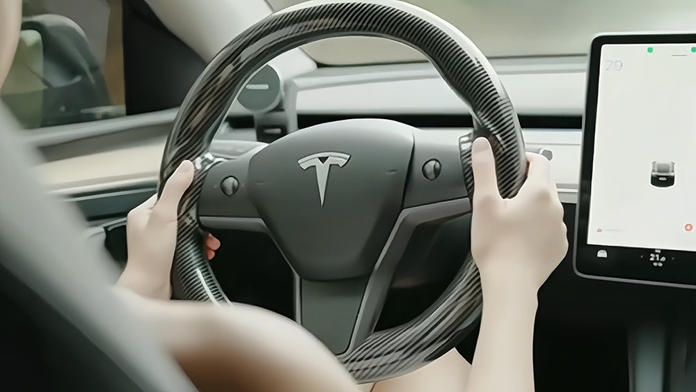 Load video: Tesla steering wheel cover