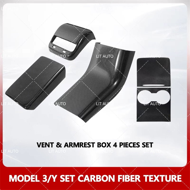 Tesla Car Interior Protection Kit For Model 3/Y Carbon Fiber Texture