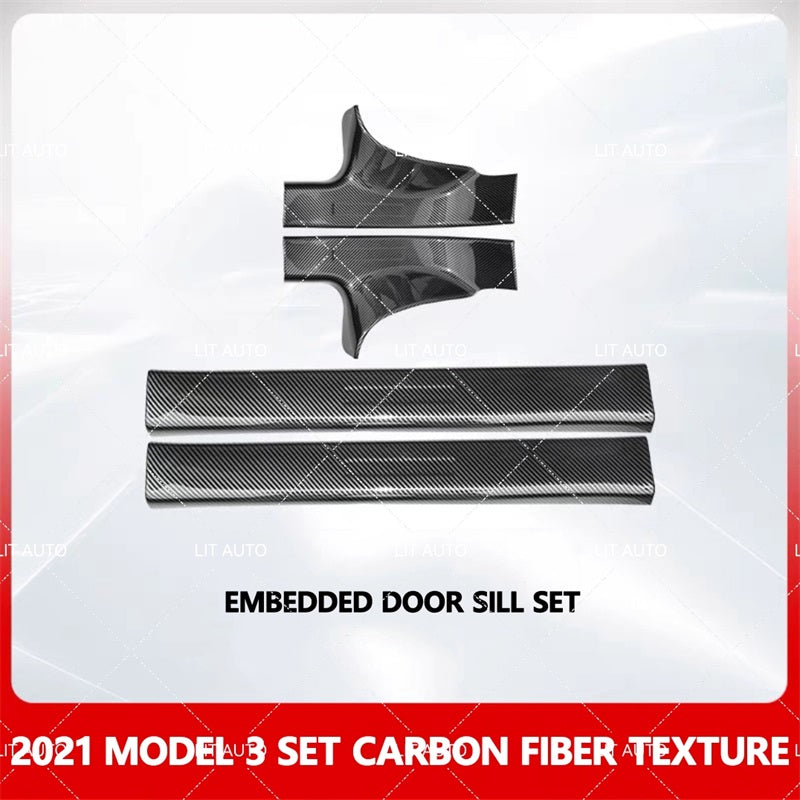 Tesla Car Interior Protection Kit For Model 3/Y Carbon Fiber Texture