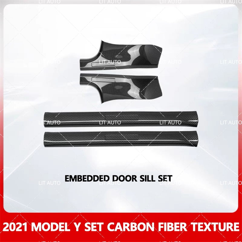 Tesla Car Interior Protection Kit For Model 3/Y Carbon Fiber Texture