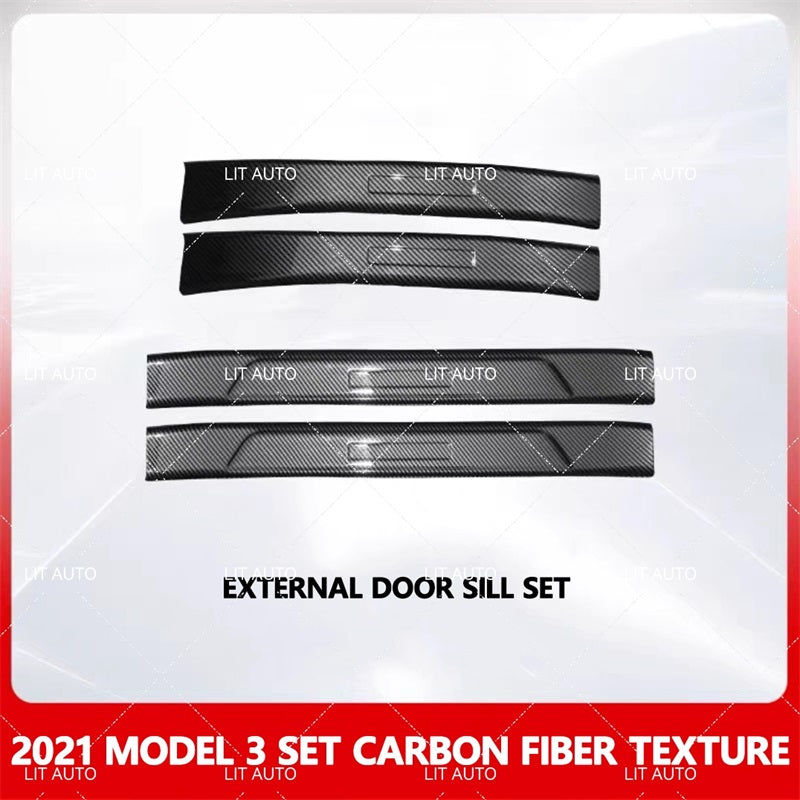 Tesla Car Interior Protection Kit For Model 3/Y Carbon Fiber Texture